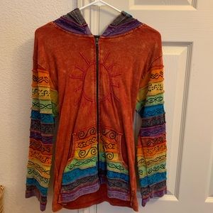 Sun/rainbow Zip up hoodie